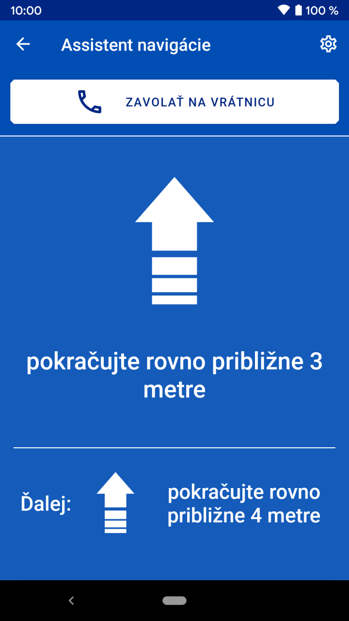 InforM8 - sprievodca: Asistent navigácie - pokračujte rovno približne 3 metre